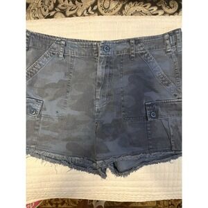 Lucky Brand Women's Blue Denim Camo Print Cargo Shorts, Size 31
